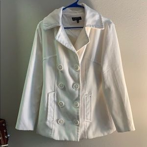 Womans White Pea Coat